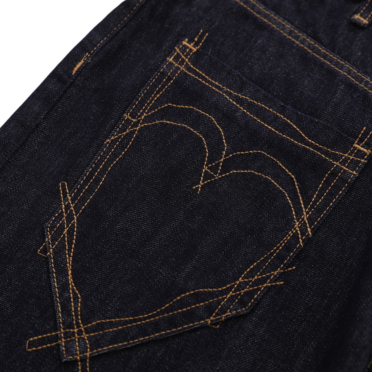 Raw Indigo Embroidered Pocket Denim Bermuda Shorts