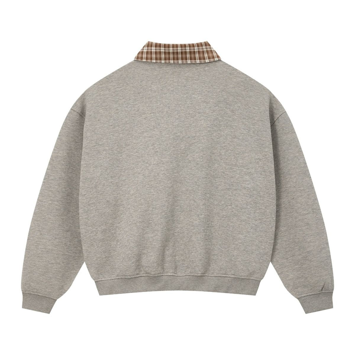 Quiet Luxury Old Money Color‑Contrast Plaid Half‑Zip Polo Sweatshirt