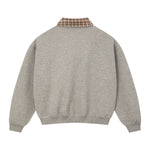 Quiet Luxury Old Money Color‑Contrast Plaid Half‑Zip Polo Sweatshirt