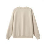 Drop‑Shoulder Spliced Cutaway Small V‑Neck Composite Crew Neck Sweatshirt