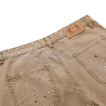 Vintage Washed Distressed Utility Straight Leg Pants