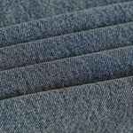 Laser Print Vintage Curved Denim Wide Leg Jeans