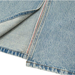 Women's Distressed Denim Midi Skirt