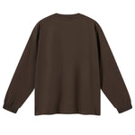 Solid Loose Fit Side Split Hem Long Sleeve T-Shirt