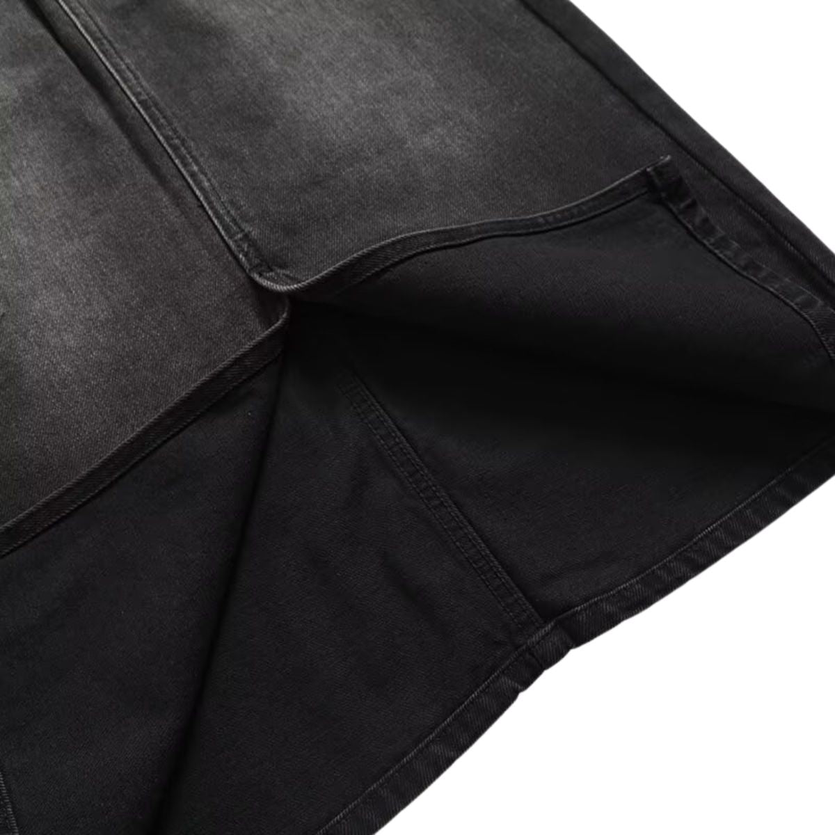 Falda vaquera con bordado de perlas y lavado vintage