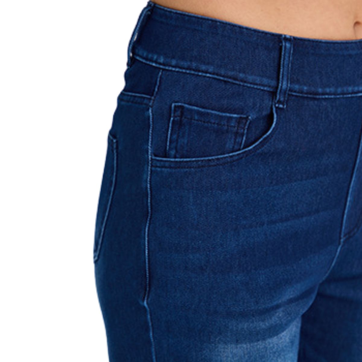 High Waisted Tummy Control Rolled Hem Straight Leg Washed Casual Jeans