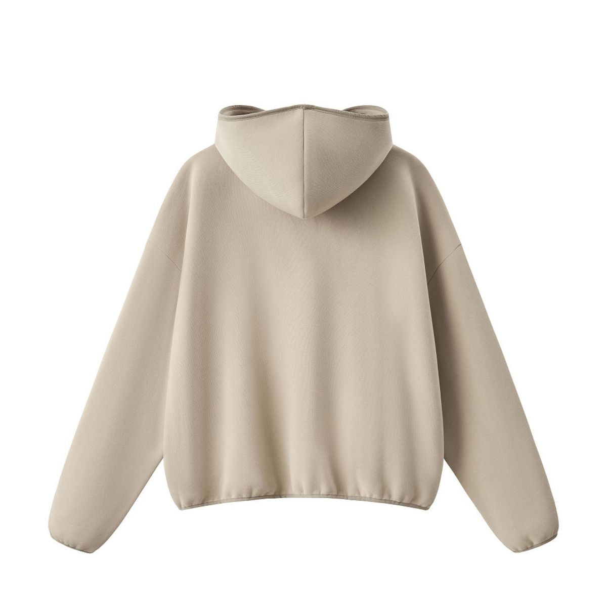 Boxy Contrast Webbing High Neck Face‑Cover Hoodie