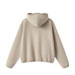 Boxy Contrast Webbing High Neck Face‑Cover Hoodie