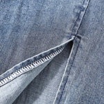 Falda vaquera con bordado de perlas y lavado vintage