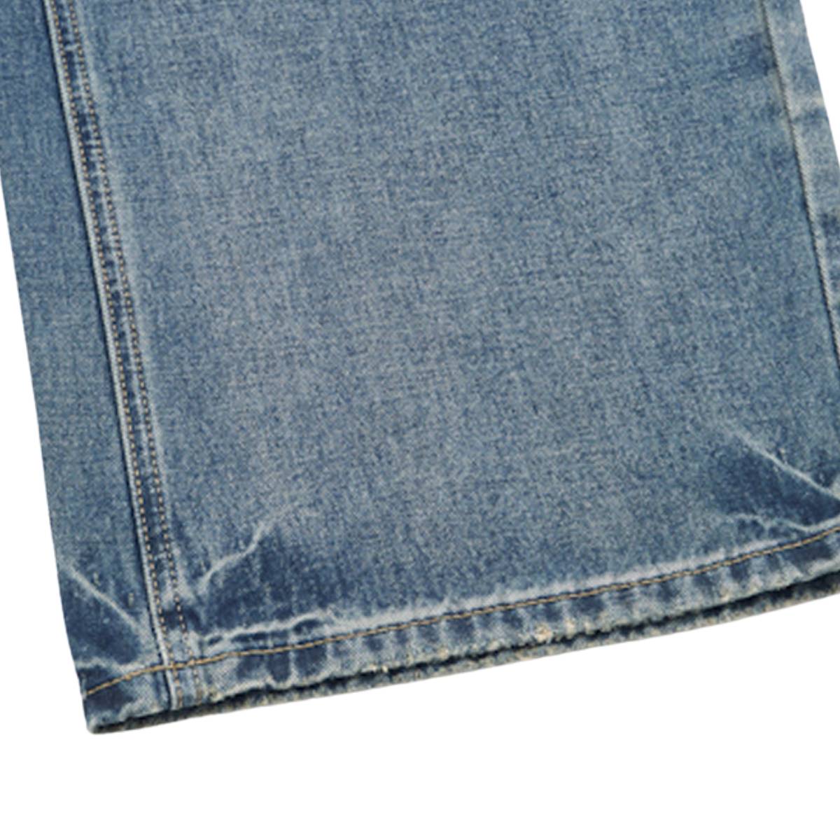 Washed Scythe Silhouette Wide Leg Denim Pants