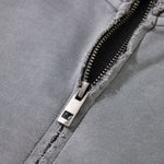 Heavyweight Cotton Stand Collar Washed Full‑Zip Sweatshirt