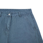 Pantalones de algodón con pierna ancha y color liso