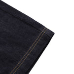 Deconstructed Embroidered Raw Denim Bermuda Shorts