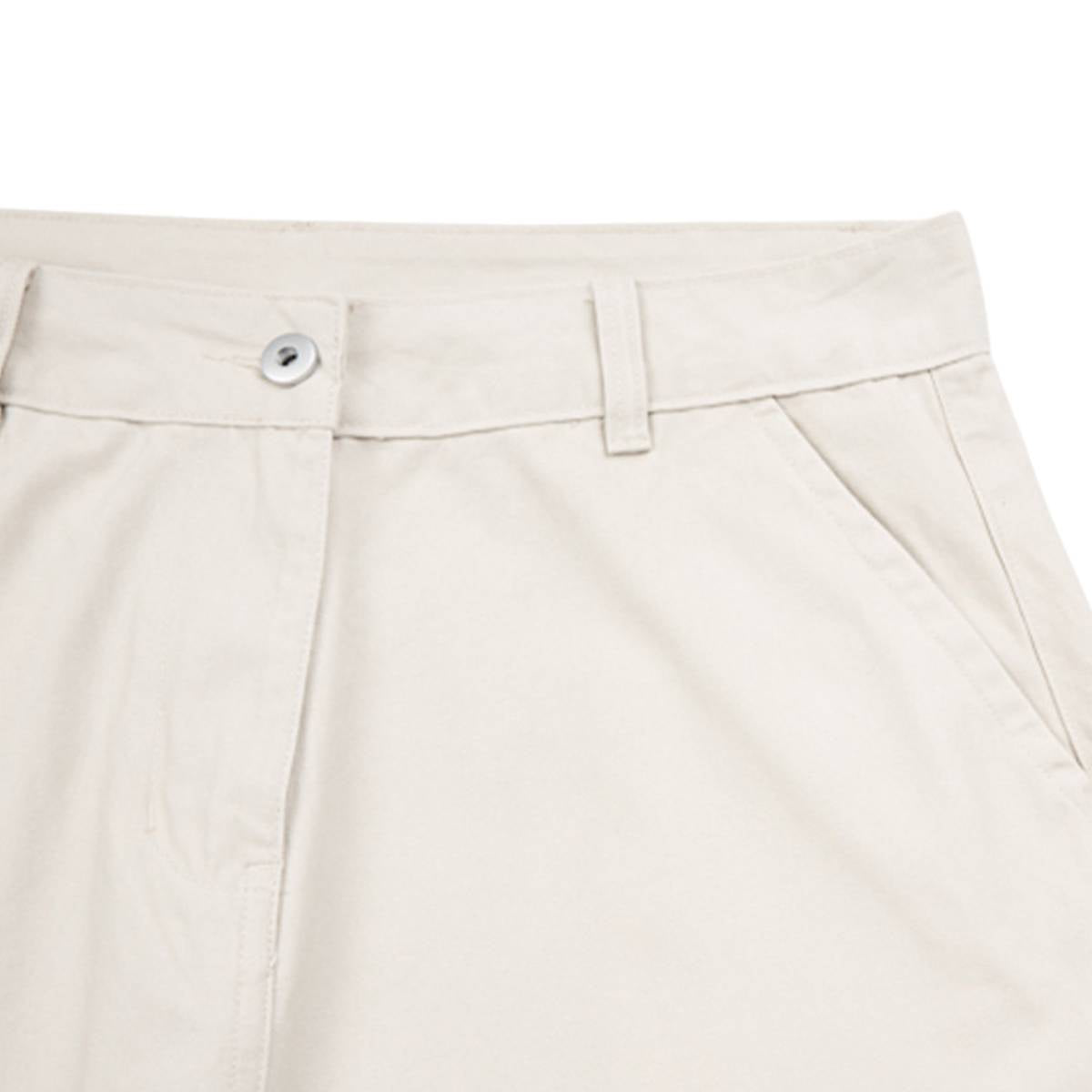 Pantalones de algodón con pierna ancha y color liso