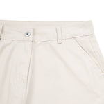 Pantalones de algodón con pierna ancha y color liso