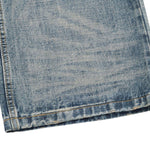 Wash Vintage Whiskered Fluid Flow Wide Leg Denim Jeans