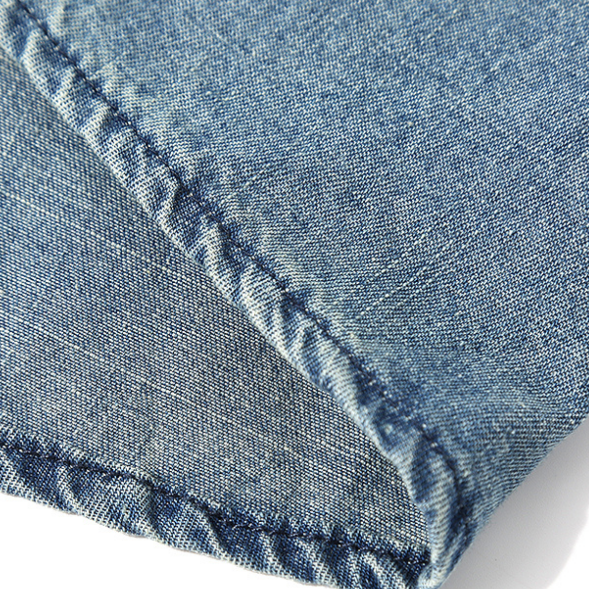 Button-Front Sleeveless Denim Belted Shirt Dress