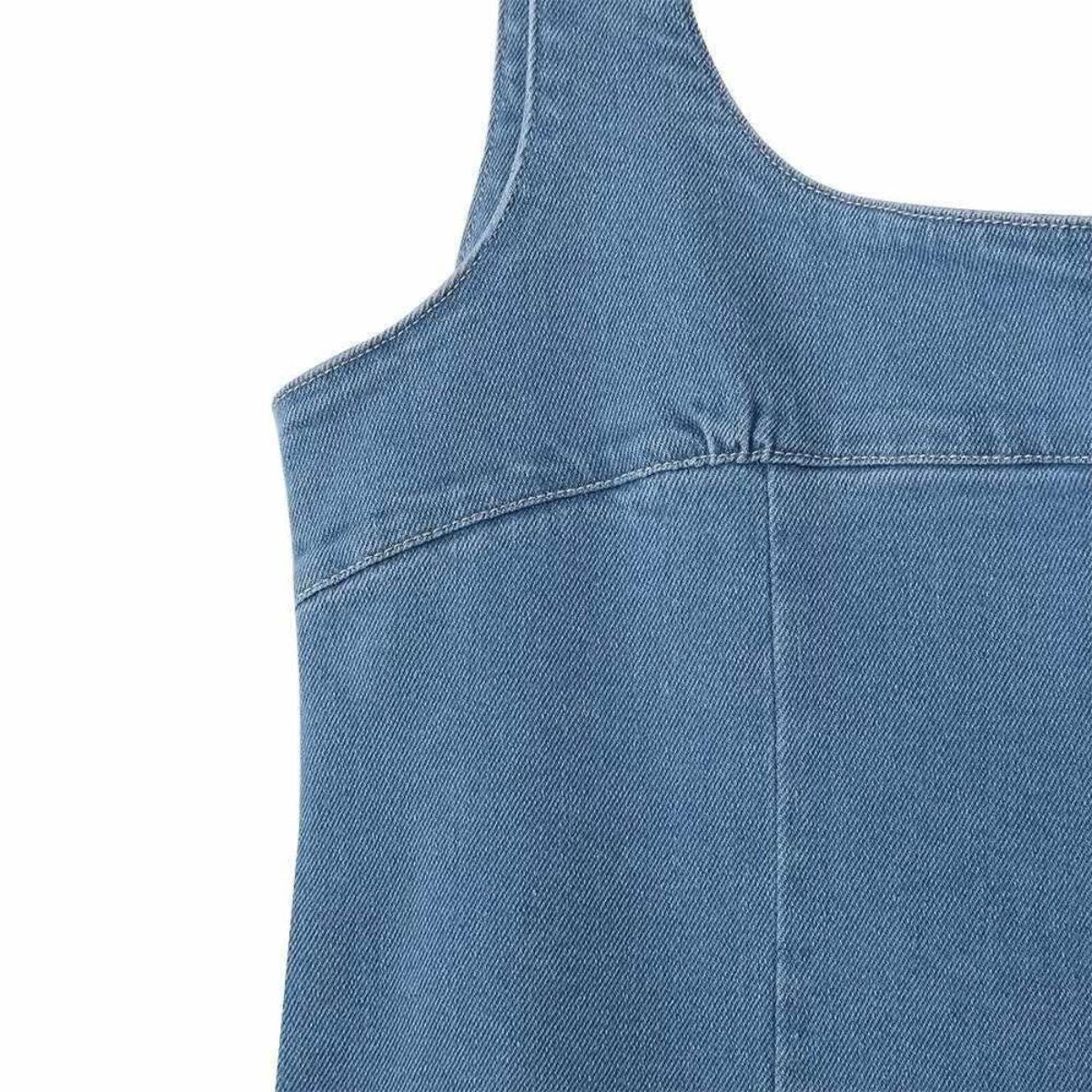 Falda vaquera con bordado de perlas y lavado vintage