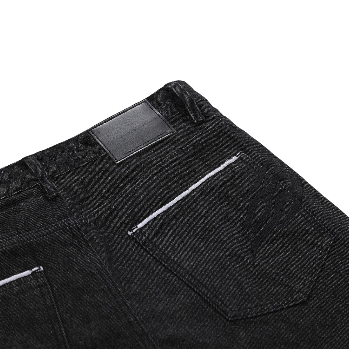 Vintage Black Zip Hem Slim Flare Jeans