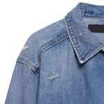 Vestido midi vaquero sin mangas con botones y aberturas en la parte delantera