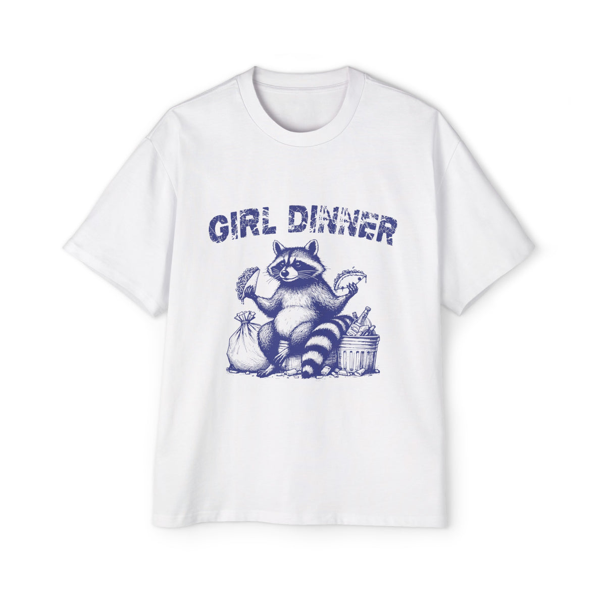 Girl Dinner Raccoon Tacos Graphic Tee-INNBLAC Fashion Apparel