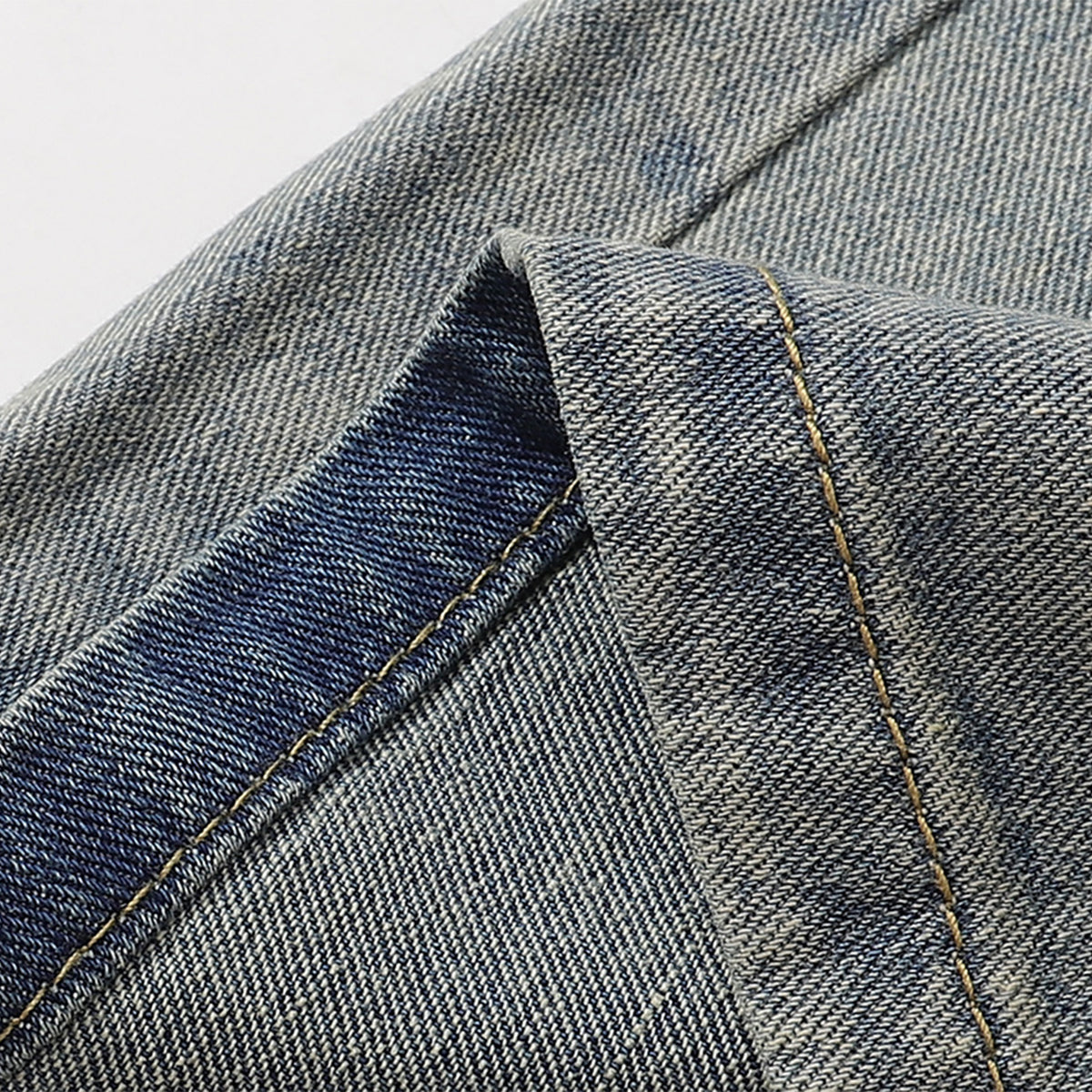 Classic Mid Waist Straight Leg Denim Shorts