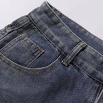 Embroidered Patch Denim Cargo Jeans with Striped Detail