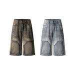 Vintage Wash Straight Leg Denim Bermuda Shorts