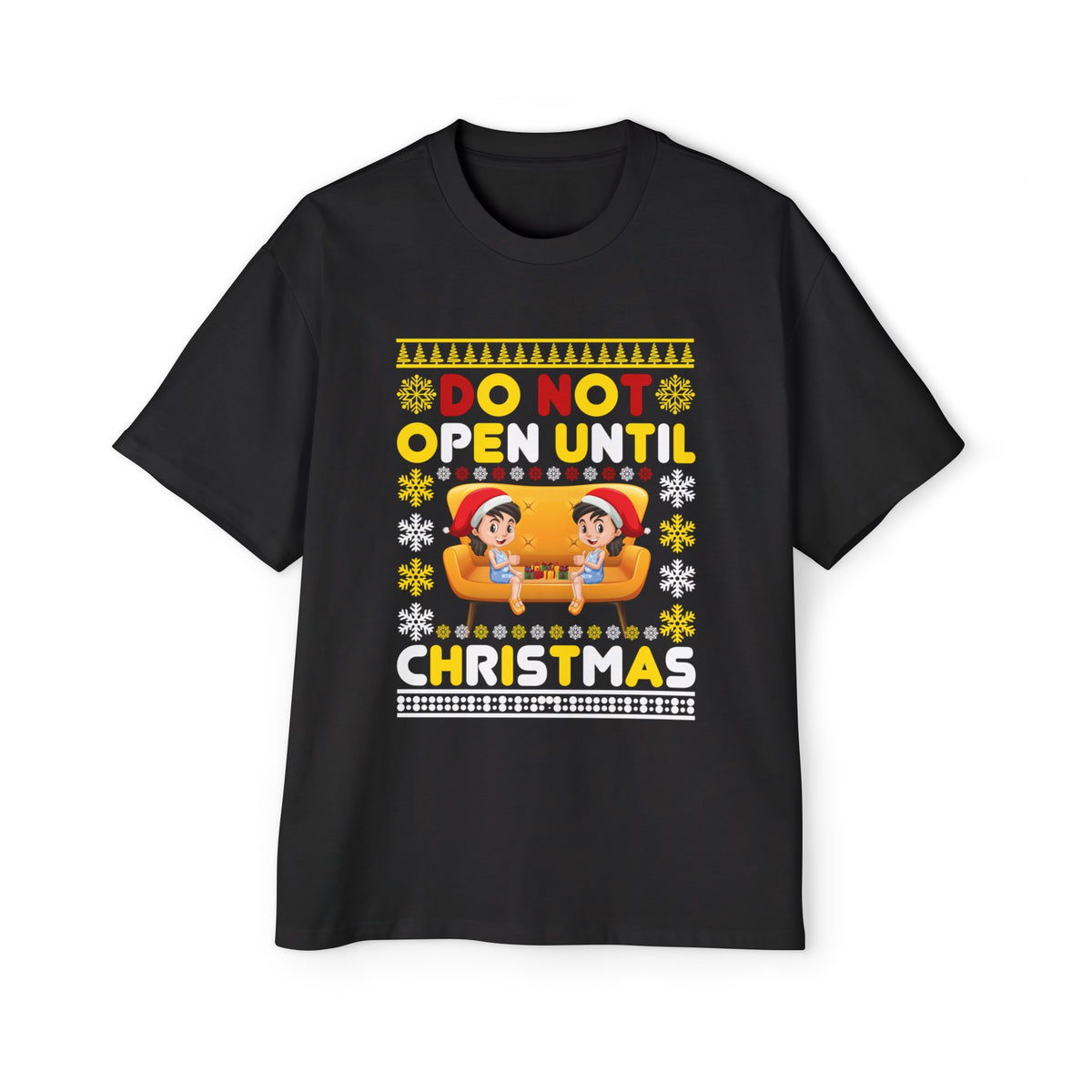 Do Not Open Until Christmas Graphic Tee-INNBLAC Fashion Apparel