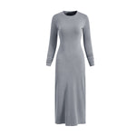 Slim Fit Long Sleeves Ribbed Midi Dress