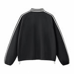 Retro Striped Collar Pullover Sweatshirt