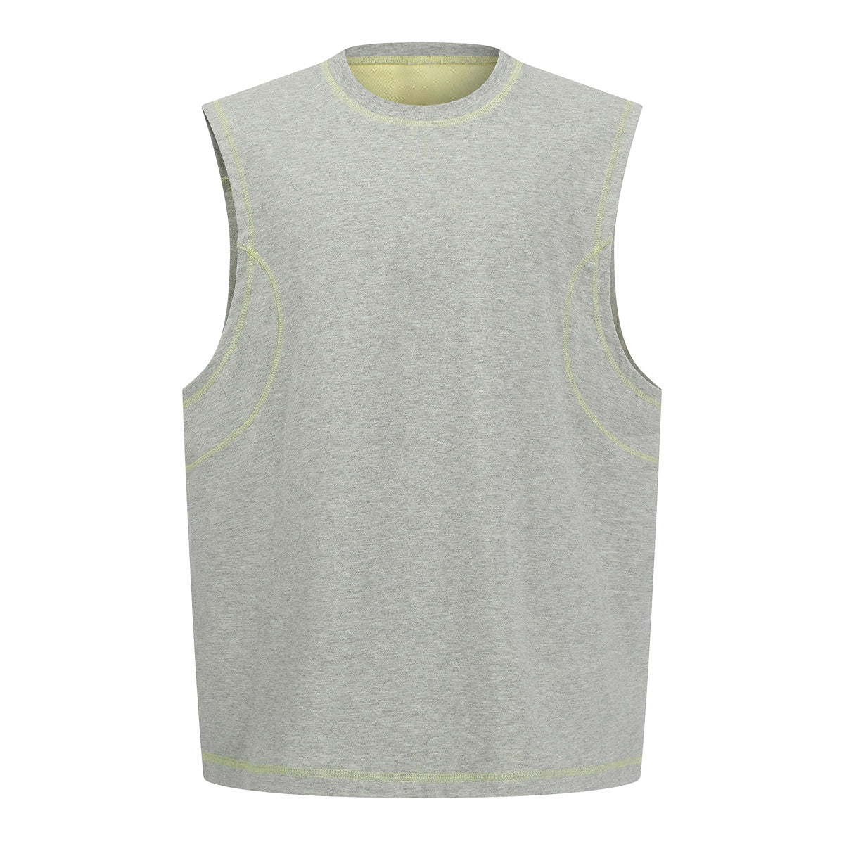 Contrast Stitching Sleeveless Crew Neck Casual Sport Tee