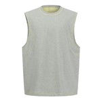 Contrast Stitching Sleeveless Crew Neck Casual Sport Tee