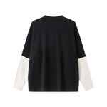 Velour Mock Layered Raglan Sleeve Top