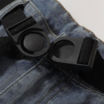 Built In Belt Mid Waist Denim Shorts