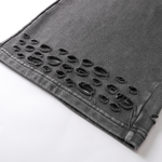 Ripped Hem Loose Fit Cotton Sweatpants