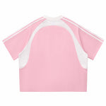 Raglan Sleeve Mesh Panel Sporty Tee