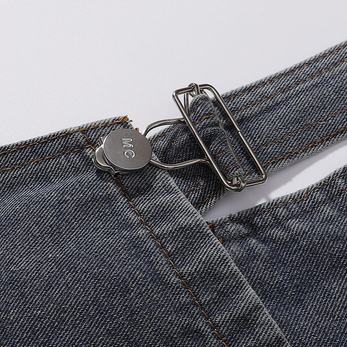 Embroidery Patchwork Denim Cargo Overalls