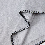 Oversized Minimal Tee Raw Edge Contrast Stitching