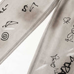 Graffiti Print Washed Wide-Leg Jeans