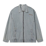 Oversized Zip-Up Denim Jacket