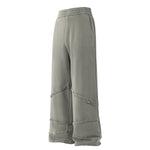 Washed Distressed Fabric Patchwork Vintage Pants