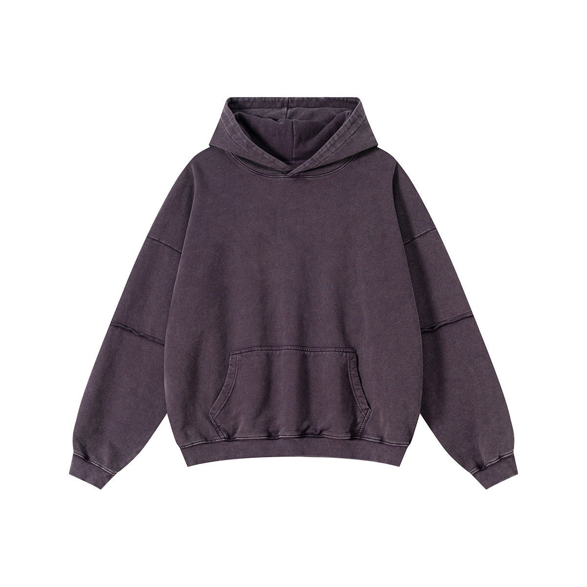 Two-Layer Sleeve Acid Washed Cotton Hoodie