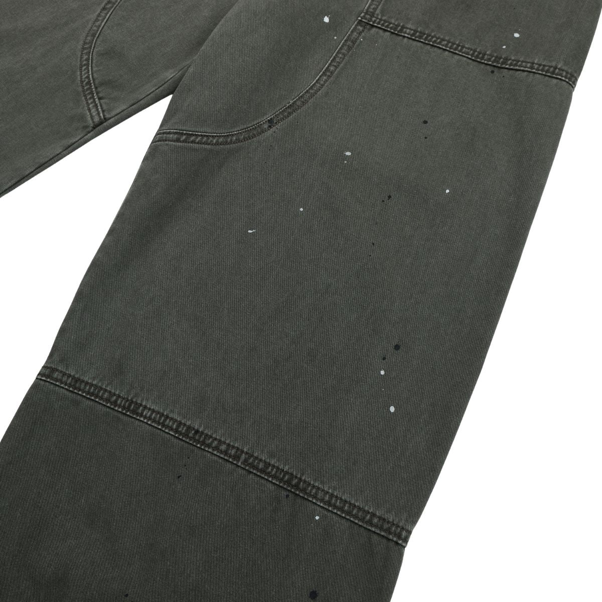 Paint‑Splatter Spliced Dark‑Green Loose Casual Pants