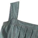 Falda vaquera con bordado de perlas y lavado vintage