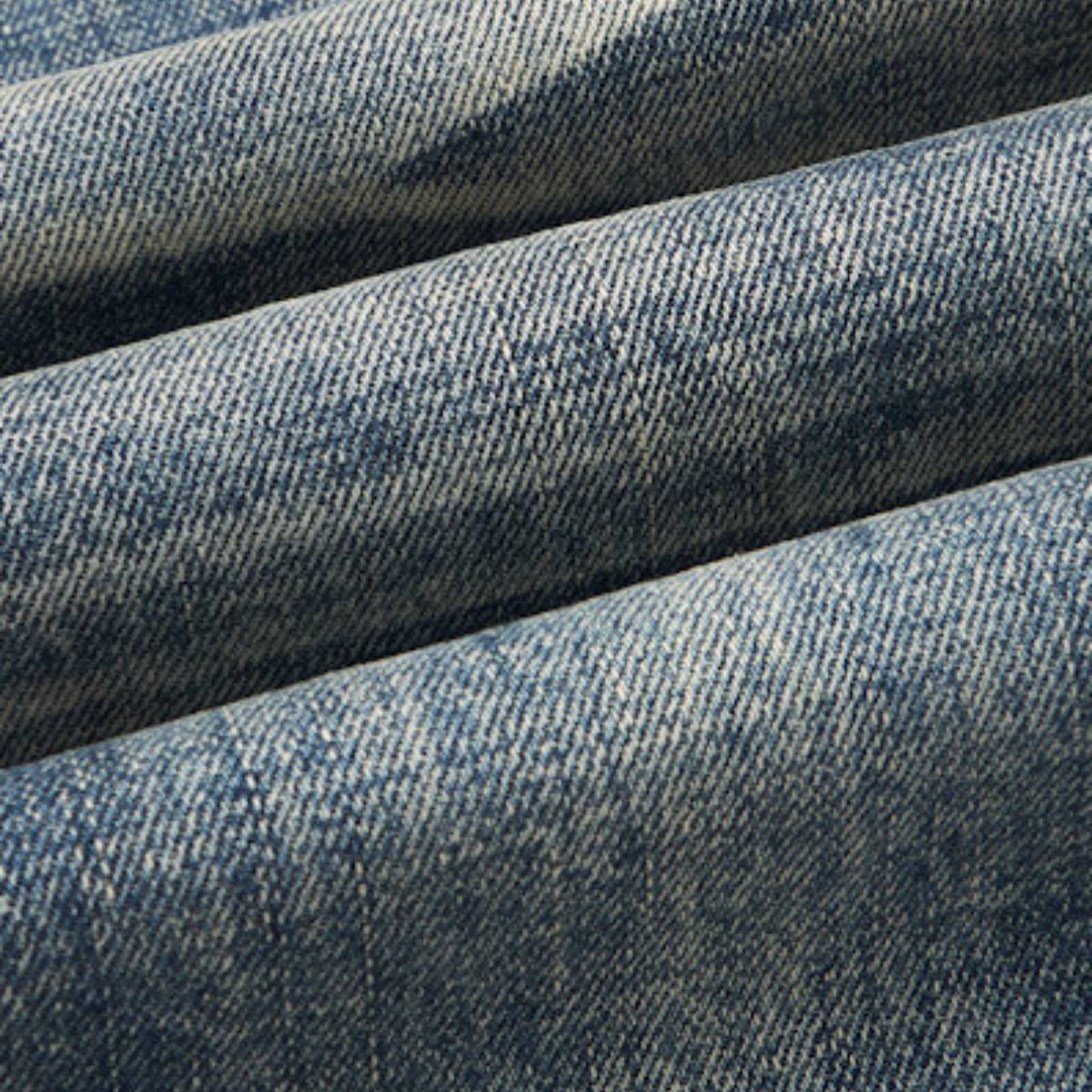 Wash Vintage Whiskered Fluid Flow Wide Leg Denim Jeans