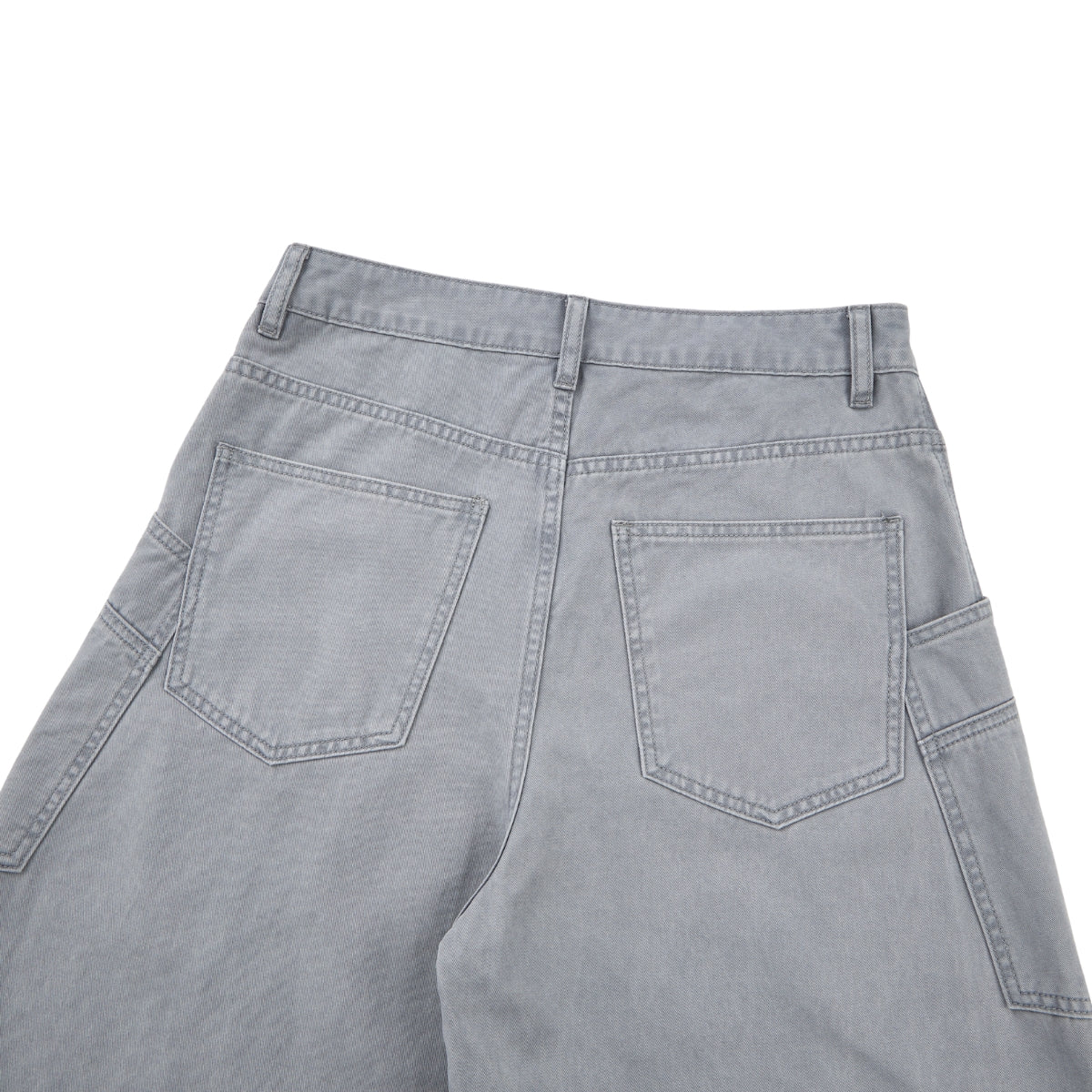 Vintage Washed Baggy Curved-Leg Cargo Pants
