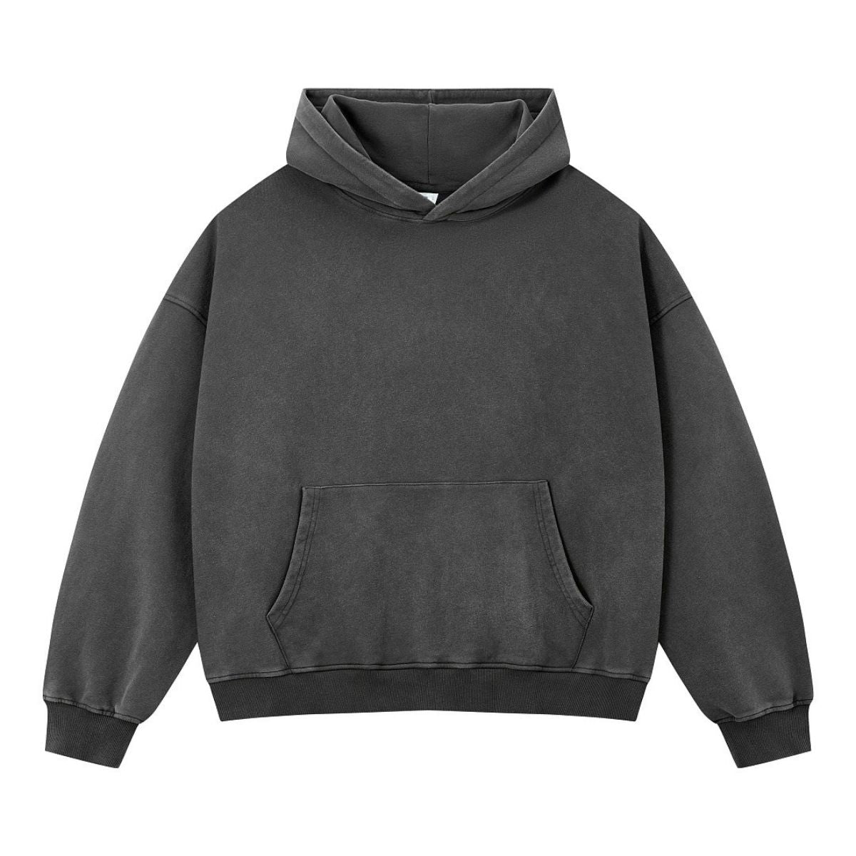 Vintage 370G Brushed Cotton Snow‑Washed Boxy Drop‑Shoulder Hoodie