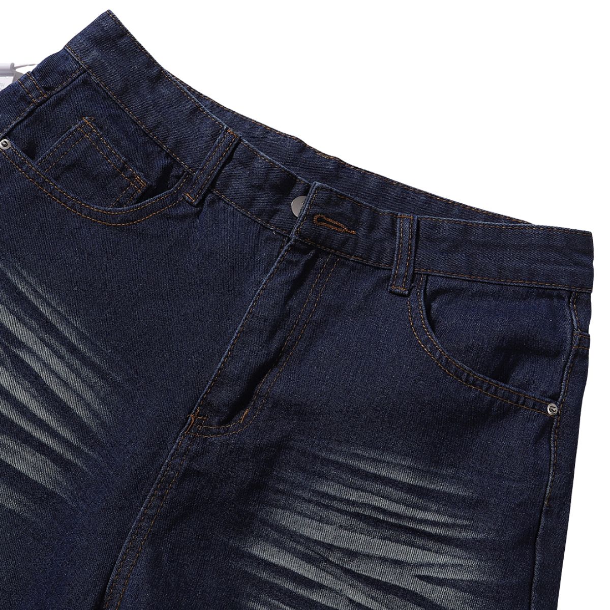 Star Print Washed Denim Capri Shorts