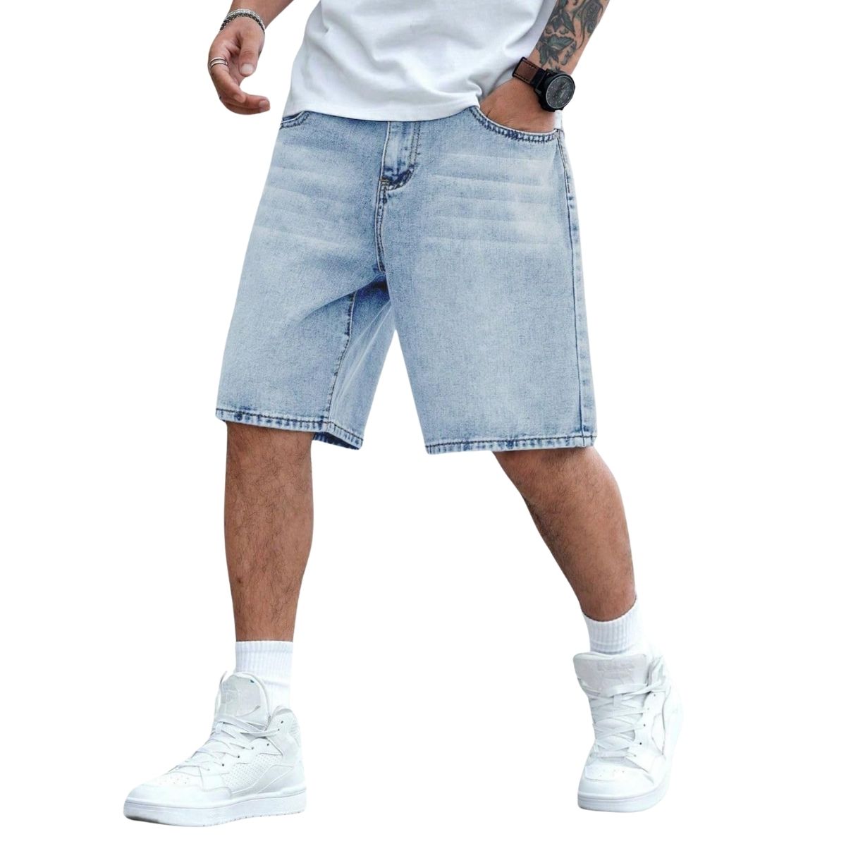 Bermudas vaqueras con salpicaduras de pintura